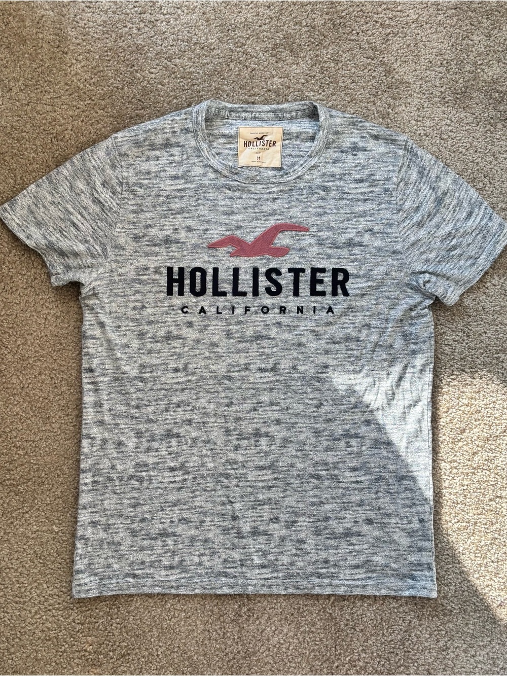 grey hollister logo tee